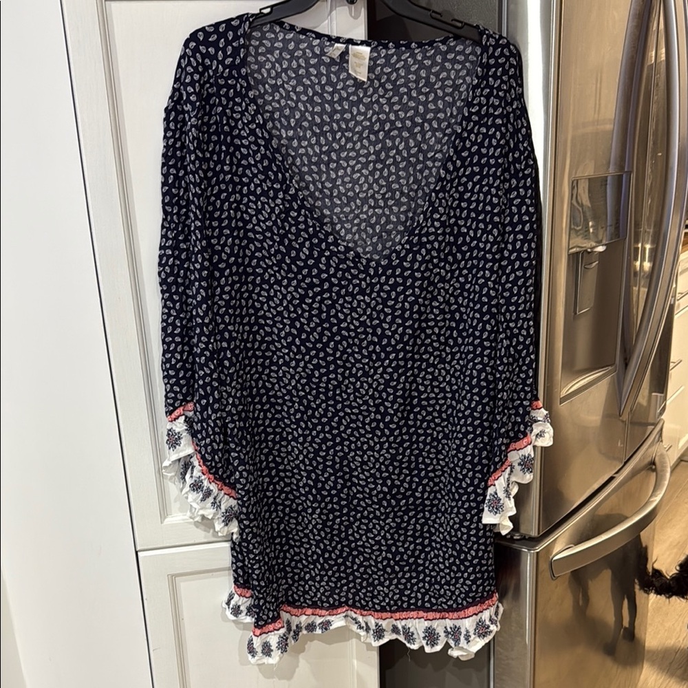 Anne Cole Navy and White Swim Coverup